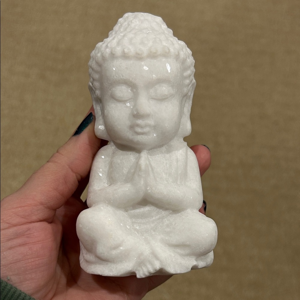 White Jade Buddha Figurine